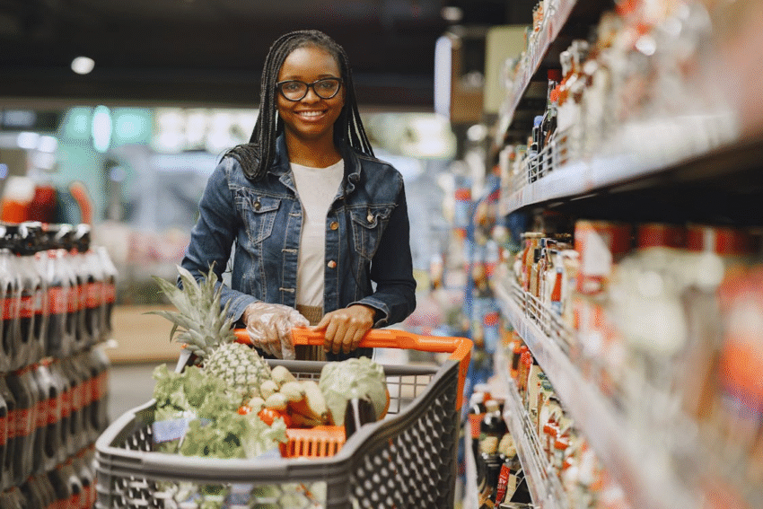 https://www.pexels.com/photo/a-woman-pushing-a-cart-in-a-grocery-store-4971966/